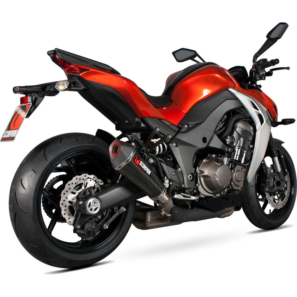Scorpion Serket Taper Carbon Oval Exhaust For Kawasaki Z1000 2014-2016 No Panniers