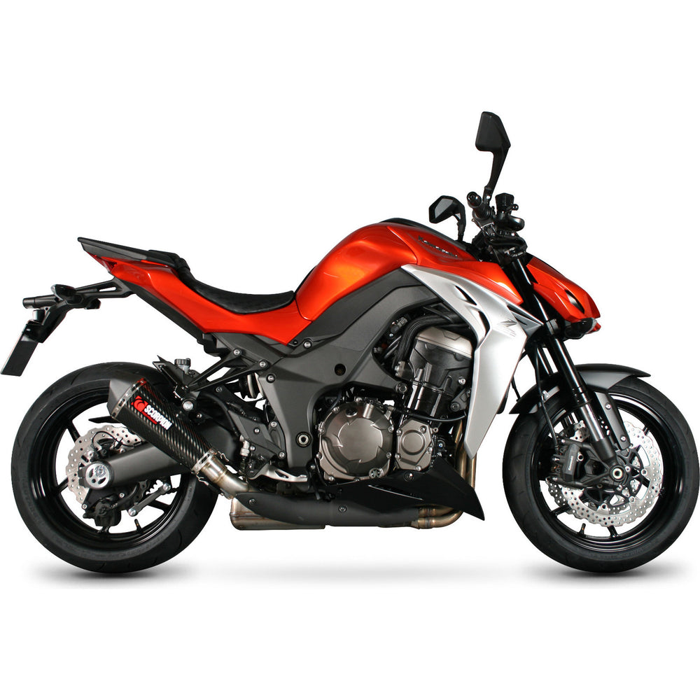 Scorpion Serket Taper Carbon Oval Exhaust For Kawasaki Z1000 2014-2016 No Panniers