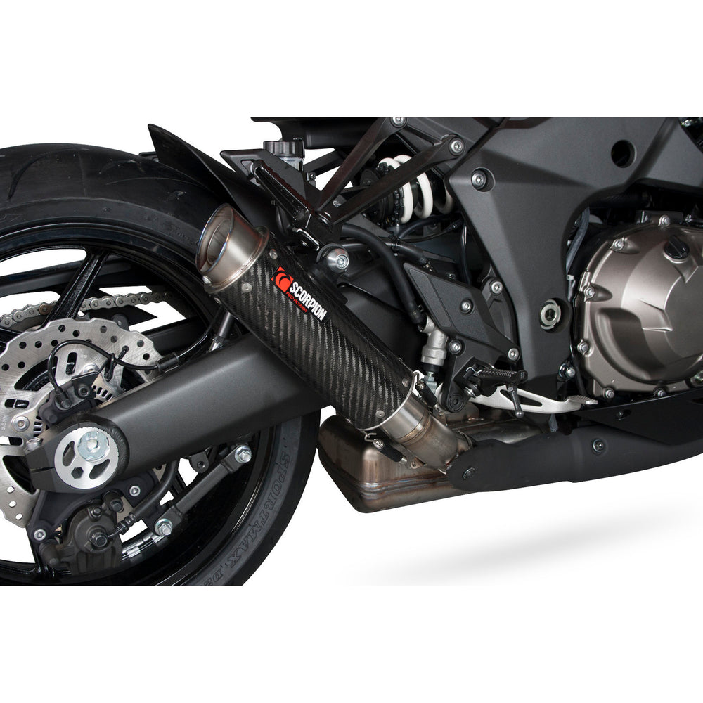 Scorpion RP-1 GP Carbon Round Exhaust For Kawasaki Z1000 2014-2016 No Panniers