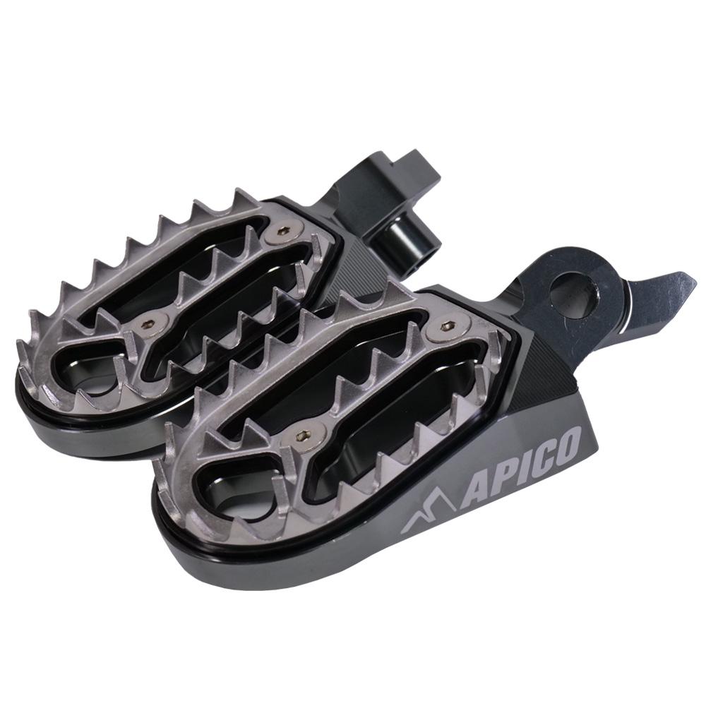Apico Pro Bite Foot Pegs For Yamaha YZF250 2024-2025, YZF450 2023-2025, YZF450X 2024-2025, WRF450 2024-2025 Titanium
