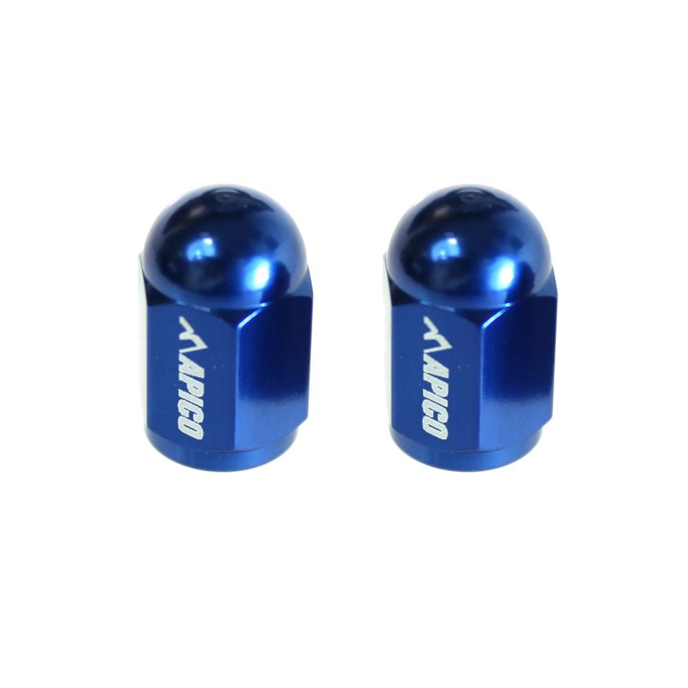 Apico CNC Aluminium Valve Cap 2-pack Blue