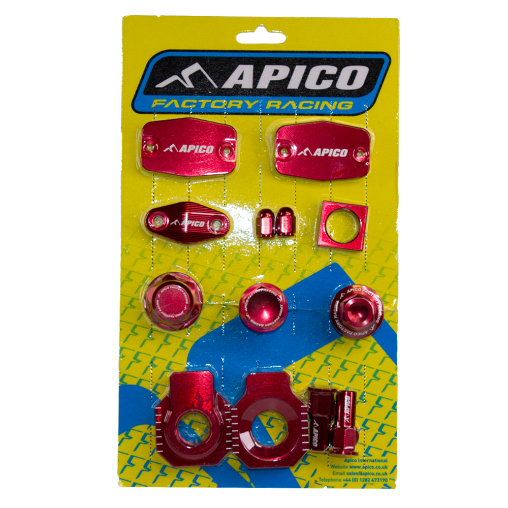 Apico Braktec Factory Bling Pack For Gas Gas EC 250/300 & EC 250/350F2021-2023, Husqvarna TE/FE125-501 2022-2023 Red