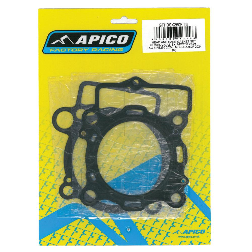Apico Head & Base Gasket Set For KTM SXF250 2023-2024, Husqvarna FC250 2023-2024, KTM EXC-F 2024, Husqvarna FE250 2024, Gas Gas MC250F & EX250F 2024