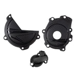 Polisport Clutch & Ignition Cover Protectors For KTM SXF450 & Husqvarna FC450 2023-2025 Black