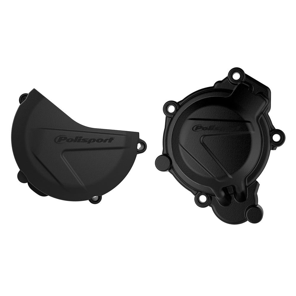 Polisport Clutch & Ignition Cover Protectors For KTM SX 125/150 2016-2018 Black