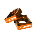 Apico Rear Axle Blocks For KTM SX/SXF 125-530 2000-2012, Husqvarna TE/FE 125-530 2000-2023, Gas Gas EC/EX/EC-F 2021-2023 Orange