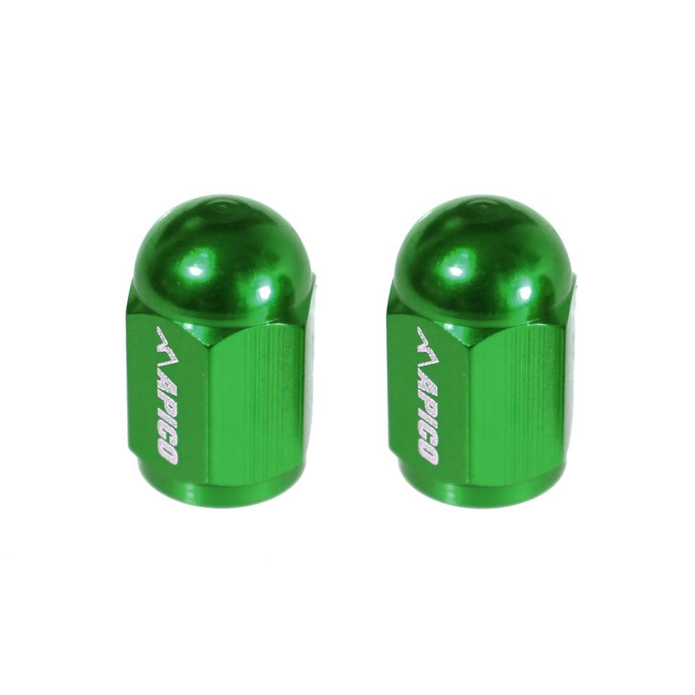 Apico CNC Aluminium Valve Cap 2-pack Green