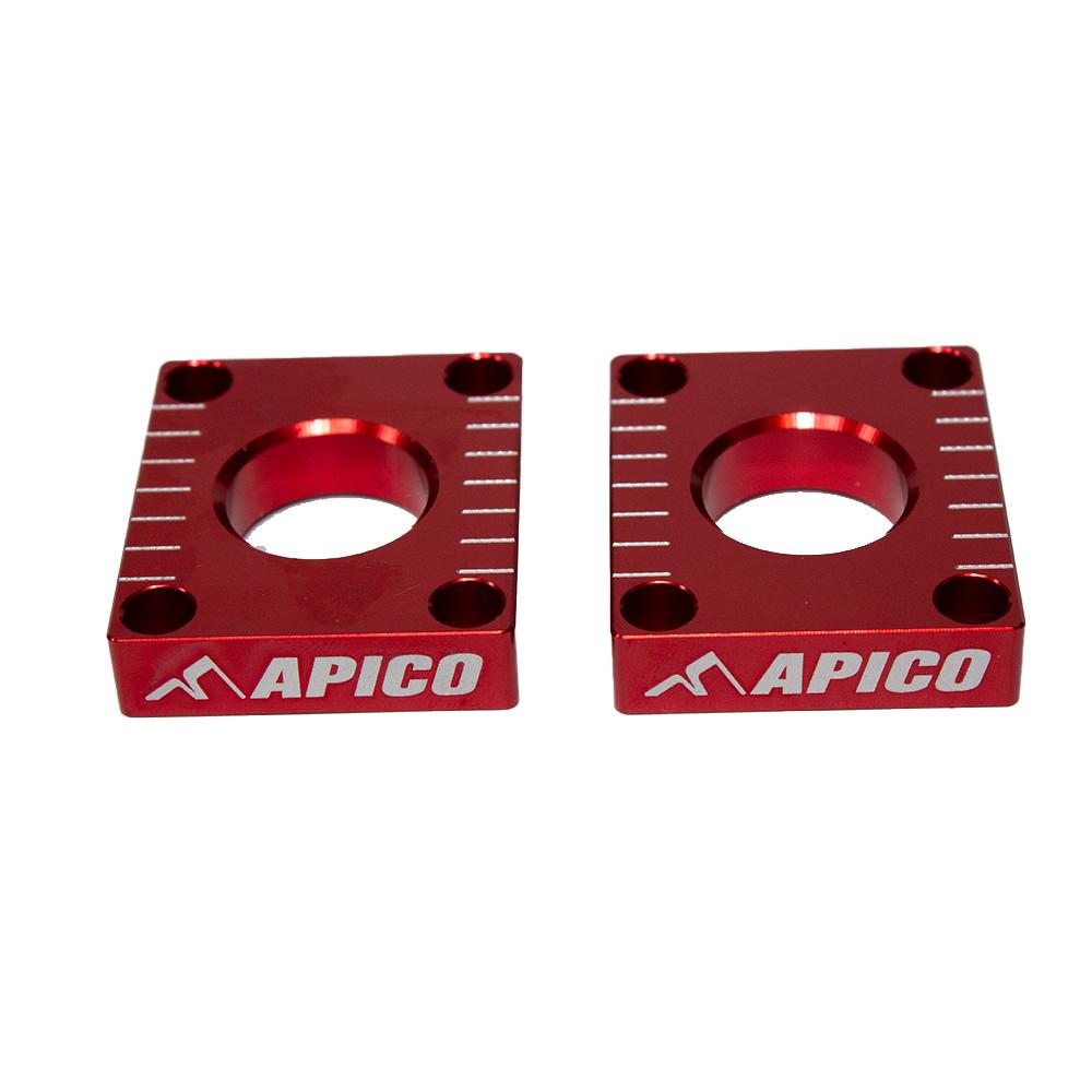 Apico Rear Axle Blocks For Honda CRF250L 2013-2021, CRF300L 2021-2023 Red