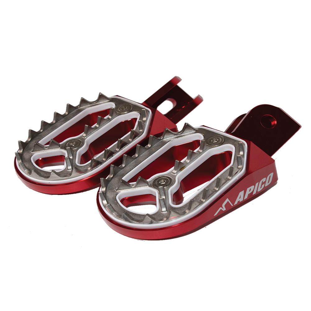 Apico Pro Bite Foot Pegs For Honda CRF230F 2003-2019 Electric Red