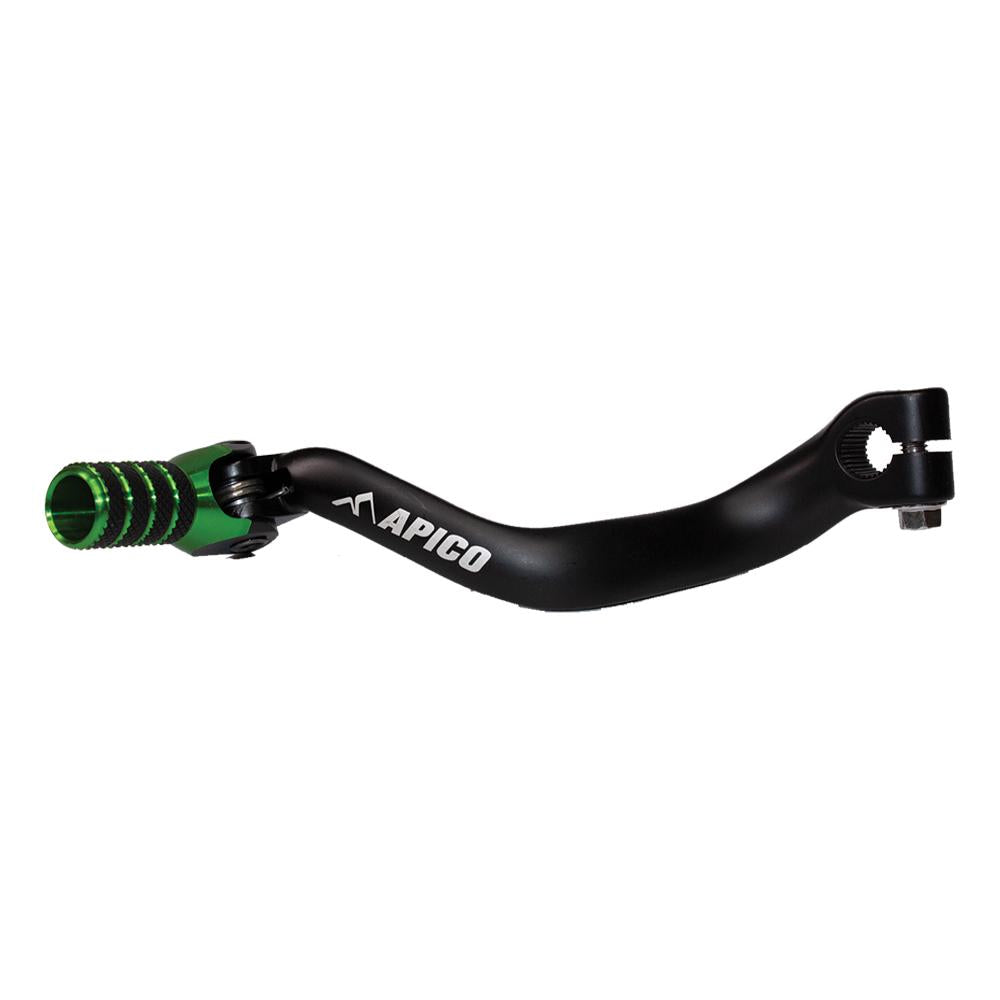 Apico Elite Gear pedal For Kawasaki KX 125/250 1988-1993, KX500 1988-1993 Black/green