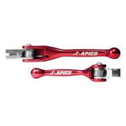 Apico Set Of Flexi Levers For Honda CR80/85 1991-2007, CR 125/250/500 1991-2003, CRF150R 2007-2023, CRF450R 2002-2003 Red