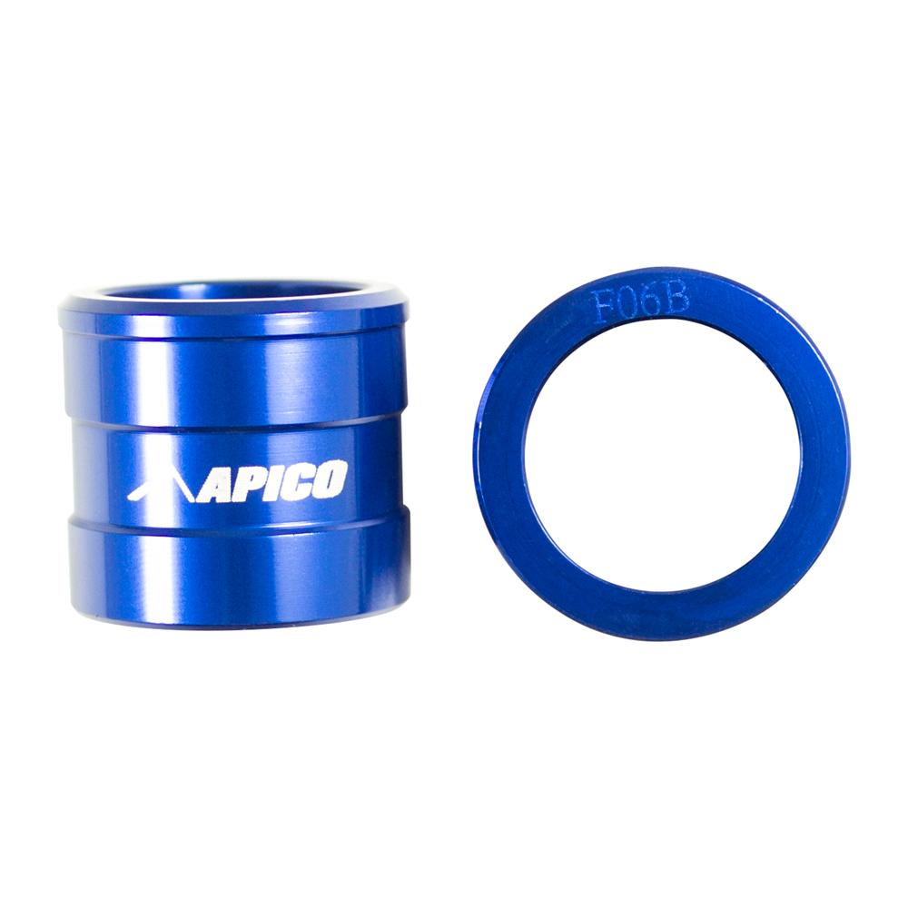Apico Front Wheel Spacers For Yamaha YZ 125/250 2002-2007, YZF250 2002-2006, YZF450 2003-2006 Blue