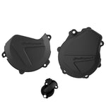 Polisport Clutch & Ignition Cover Protectors For KTM EXC-F 450/500 & Husqvarna FE 450/501 2017-2023 Black