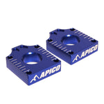 Apico Rear Axle Blocks For Yamaha YZ65 2018-2025, YZ85 2019-2025 Blue