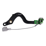 Apico Forged Brake Pedal For Kawasaki KX 125/250 1988-1989, KX500 1989-2004 Black/green