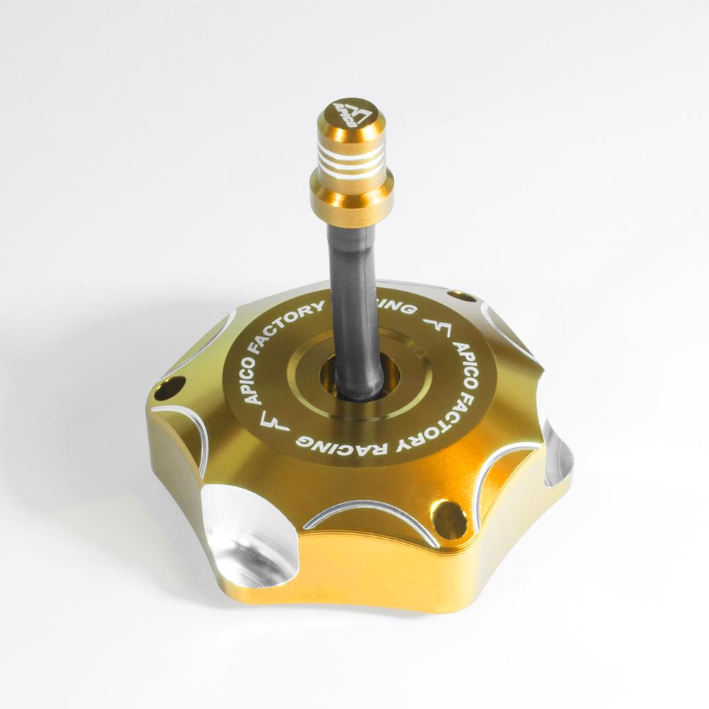 Apico Alloy Fuel Cap For Suzuki RM85 2002-2022, RM 125/250 2001-2008, RMZ250 2010-2021, RMZ450 2005-2021 Gold