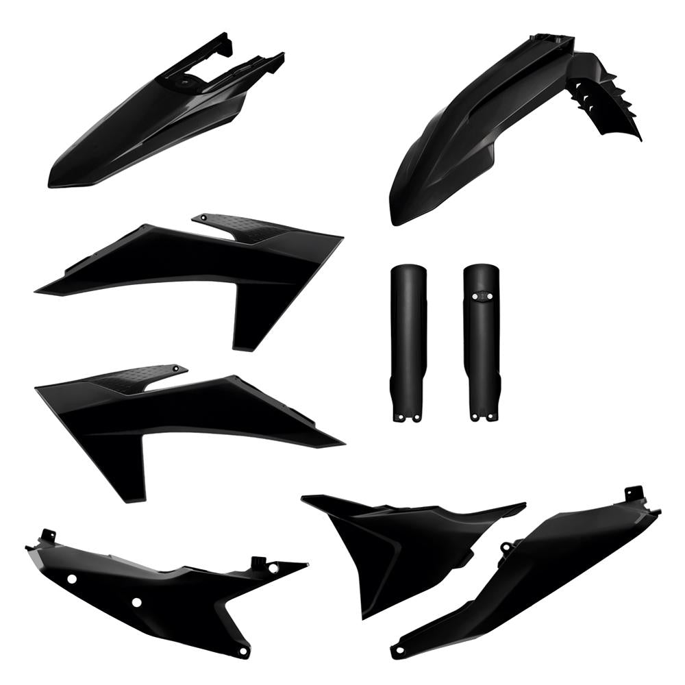 Polisport Enduro Plastics Kit Without Headlight Surround For KTM EXC/EXC-F 2024-2025 Black