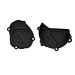 Polisport Clutch & Ignition Cover Protectors For Yamaha YZ125 2008-2025 Black