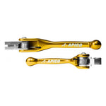 Apico Set Of Flexi Levers For Kawasaki/Suzuki KX65/85/100 2002-2023, KX 125/250 2000-2008, RMZ250 2007-2023, RMZ450 2005-2023 Yellow