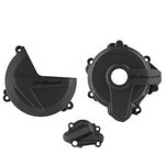 Polisport Clutch & Ignition Cover Protectors For Sherco SE 250/300 2014-2024 Black