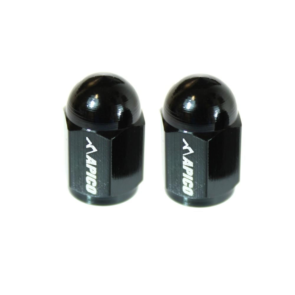Apico CNC Aluminium Valve Cap 2-pack Black