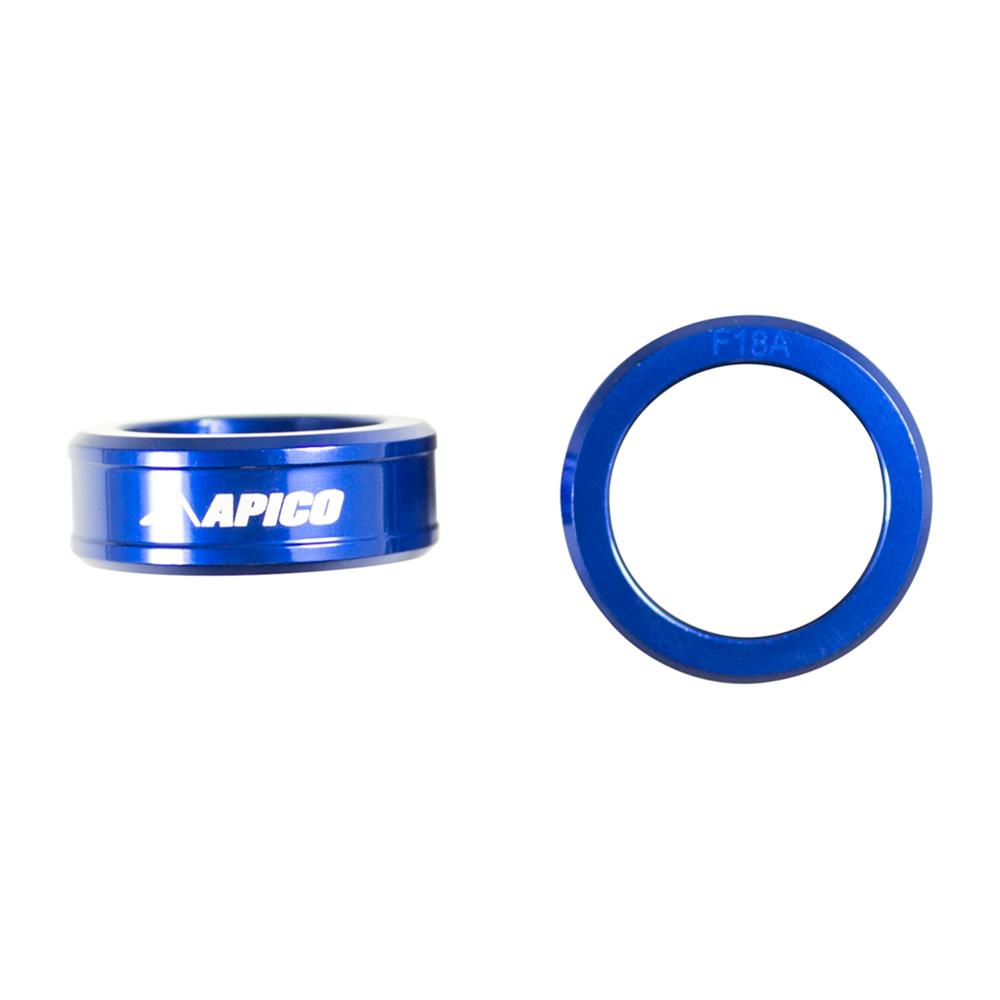 Apico Front Wheel Spacers For Yamaha YZF 250/450 2014-2025, YZF 250X/450X 2015-2025, WRF250 2020-2025, WRF450 2019-2025 Blue