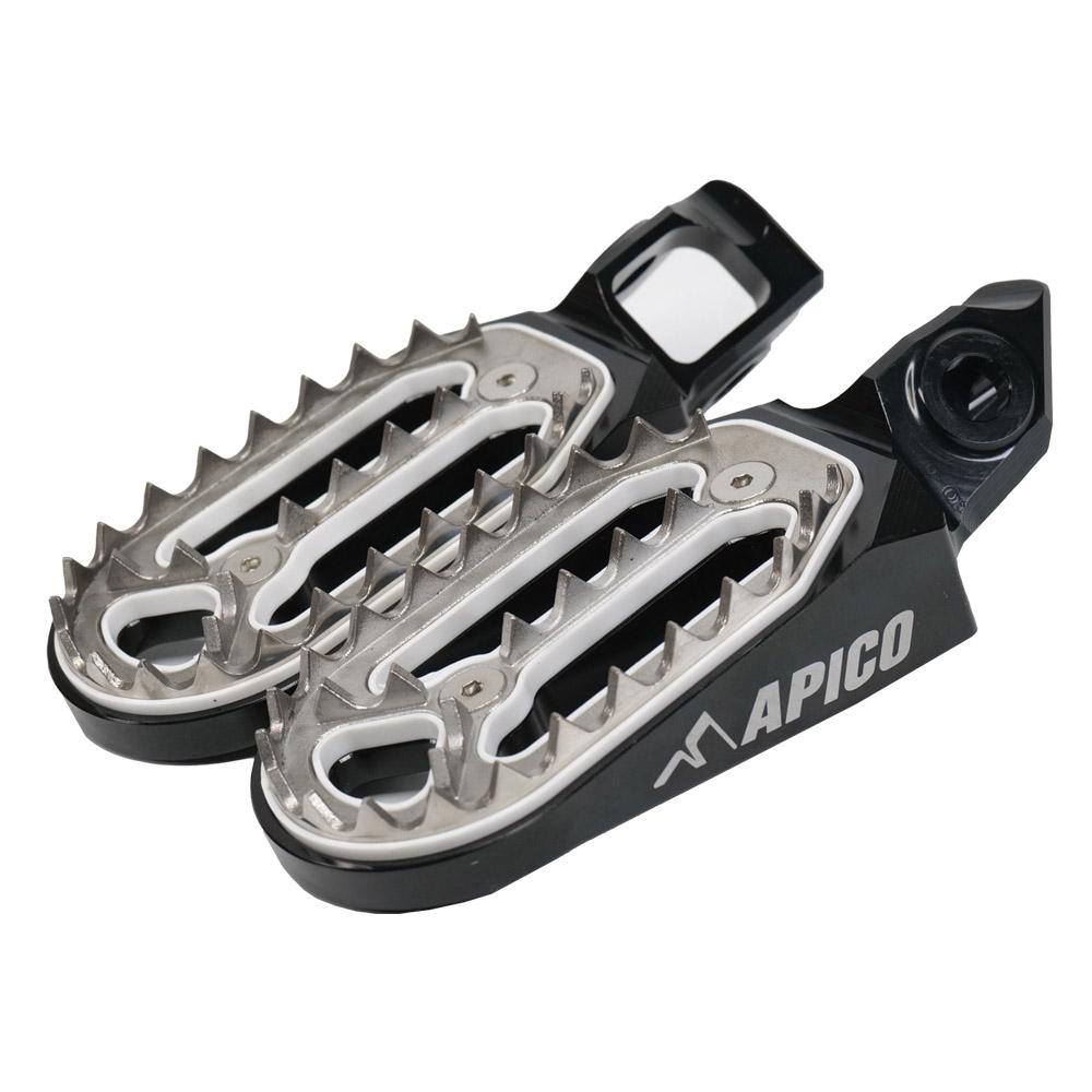 Apico Pro Bite Foot Pegs For KTM/Husqvarna/Gas Gas SX/SXF/TC/FC 125-450 2023-2025, EXC/EXC-F/TE/FE 150-501 2024-2025, MC/MC-F/EC/EC-F 2024-2025 Black