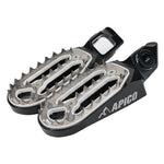 Apico Pro Bite Foot Pegs For KTM/Husqvarna/Gas Gas SX/SXF/TC/FC 125-450 2023-2025, EXC/EXC-F/TE/FE 150-501 2024-2025, MC/MC-F/EC/EC-F 2024-2025 Black