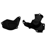 Polisport Clutch & Ignition Cover Protectors For Honda CRF450R 2010-2016 Black