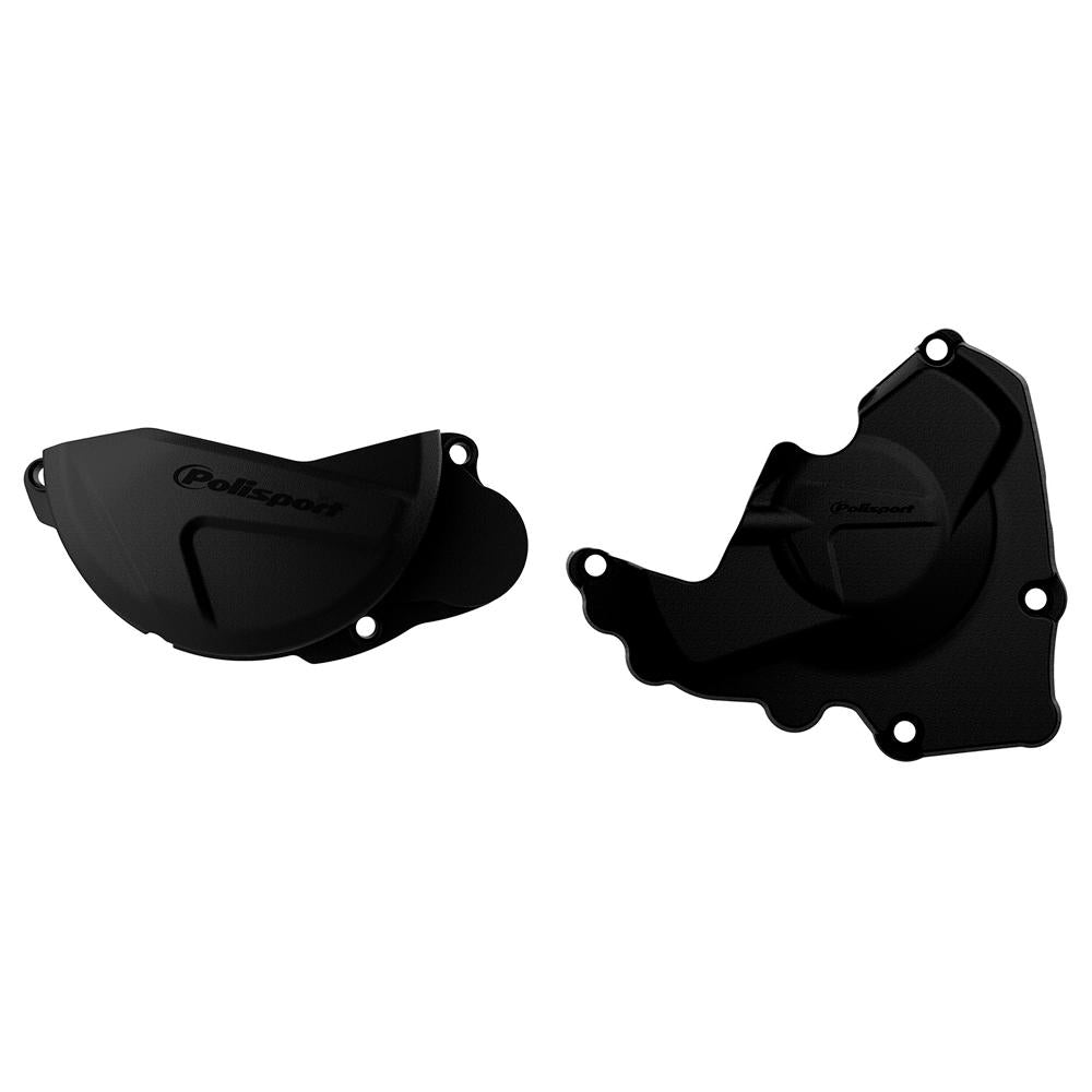 Polisport Clutch & Ignition Cover Protectors For Honda CRF250R 2010-2017 Black