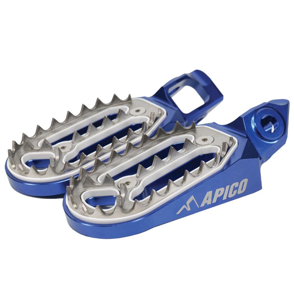Apico Pro Bite Foot Pegs For KTM/Husqvarna/Gas Gas SX/SXF/TC/FC 125-450 2023-2025, EXC/EXC-F/TE/FE 150-501 2024-2025, MC/MC-F/EC/EC-F 2024-2025 Blue
