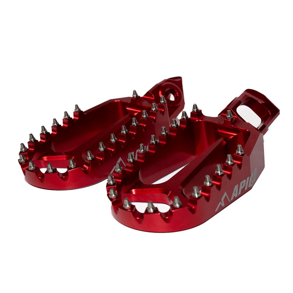Apico Xtreme Foot Pegs For KTM SX/SXF 125-450 2023-2025, Husqvarna TC/FC125-450 2023-2025, Gas Gas MC 250/450F Factory Edition 2023-2025 Red