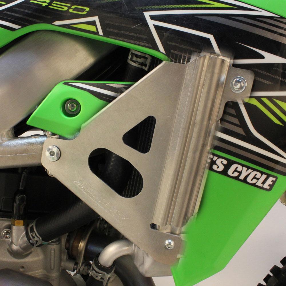 Works Connection Radiator Braces For Kawasaki KXF250 2021-2024, KX250XC 2020-2024, KXF450 2019-2023, KX450XC 2020-2023 Silver