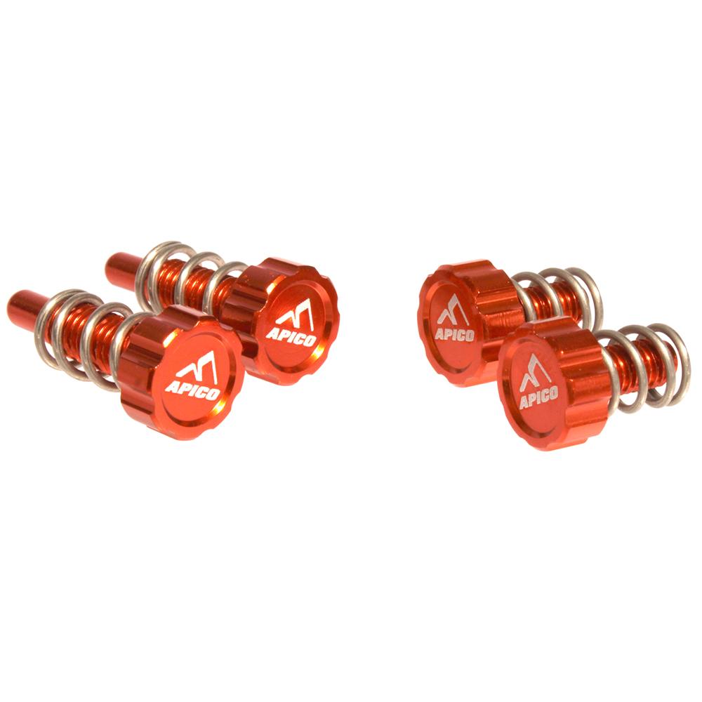 Apico Brake & Clutch Master Cylinder Adjuster Set 2 AJP & Braktec For Montesa Orange