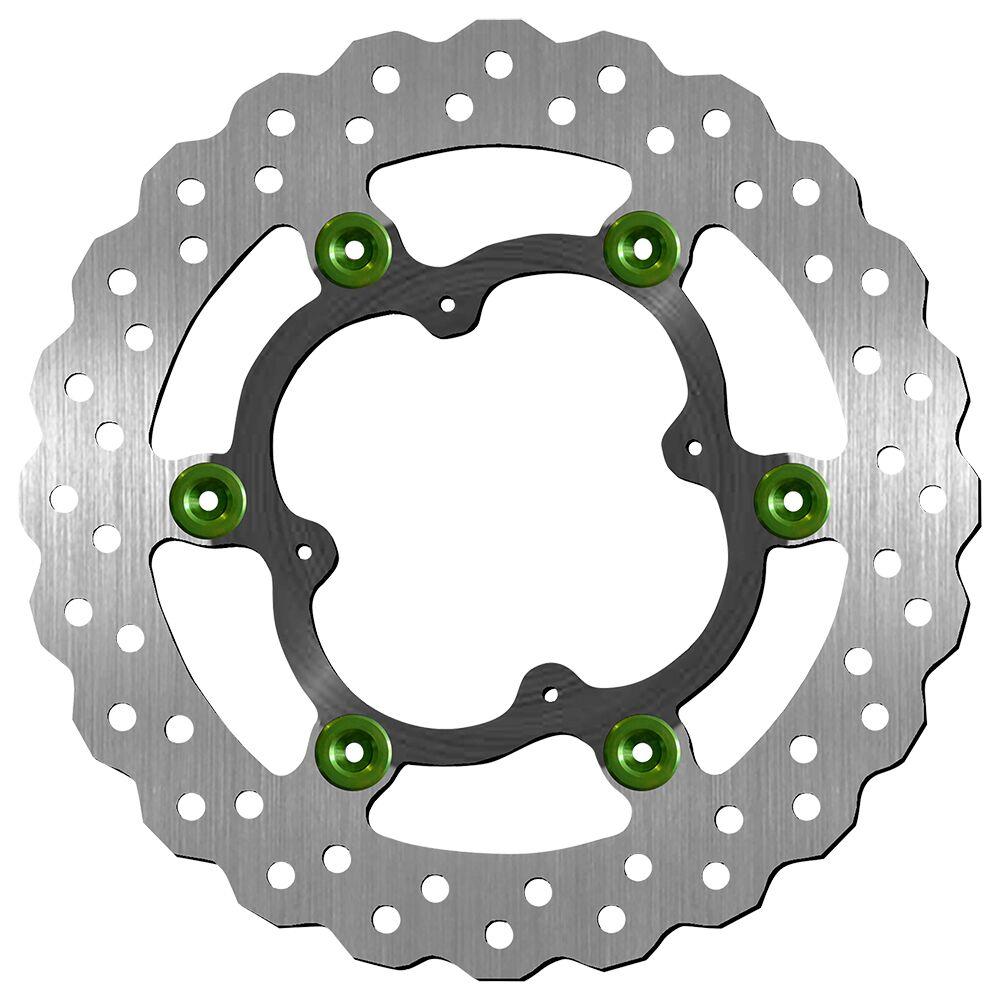 SBS Stainless Steel Front Brake Disc For KTM Freeride 250 R 2014-2017 - Black/Green/Silver