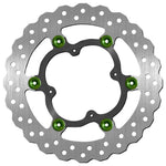 SBS Stainless Steel Front Brake Disc For KTM Freeride 250 R 2014-2017 - Black/Green/Silver
