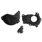 Polisport Clutch & Ignition Cover Protectors For Yamaha YZF450 2018-2022, YZF450X 2019-2023, WRF450 2019-2023 Black
