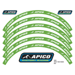 Apico Rim Sticker Kit 21" Front & 18" Rear Green/white