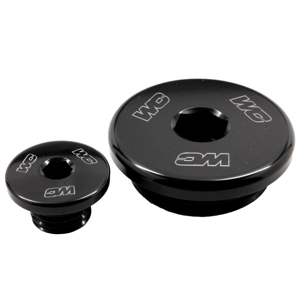 Works Connection Engine Plugs For Yamaha YZF450 2006-2009, YZF450 2023-2025, WRF250 2003-2013, WRF450 2003-2015 Black