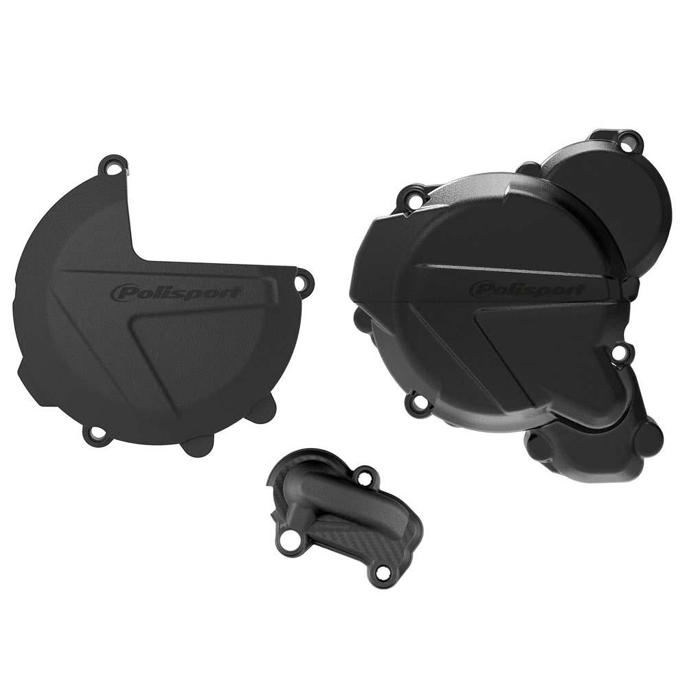 Polisport Clutch & Ignition Cover Protectors For KTM EXC 250/300 2020-2023 Black