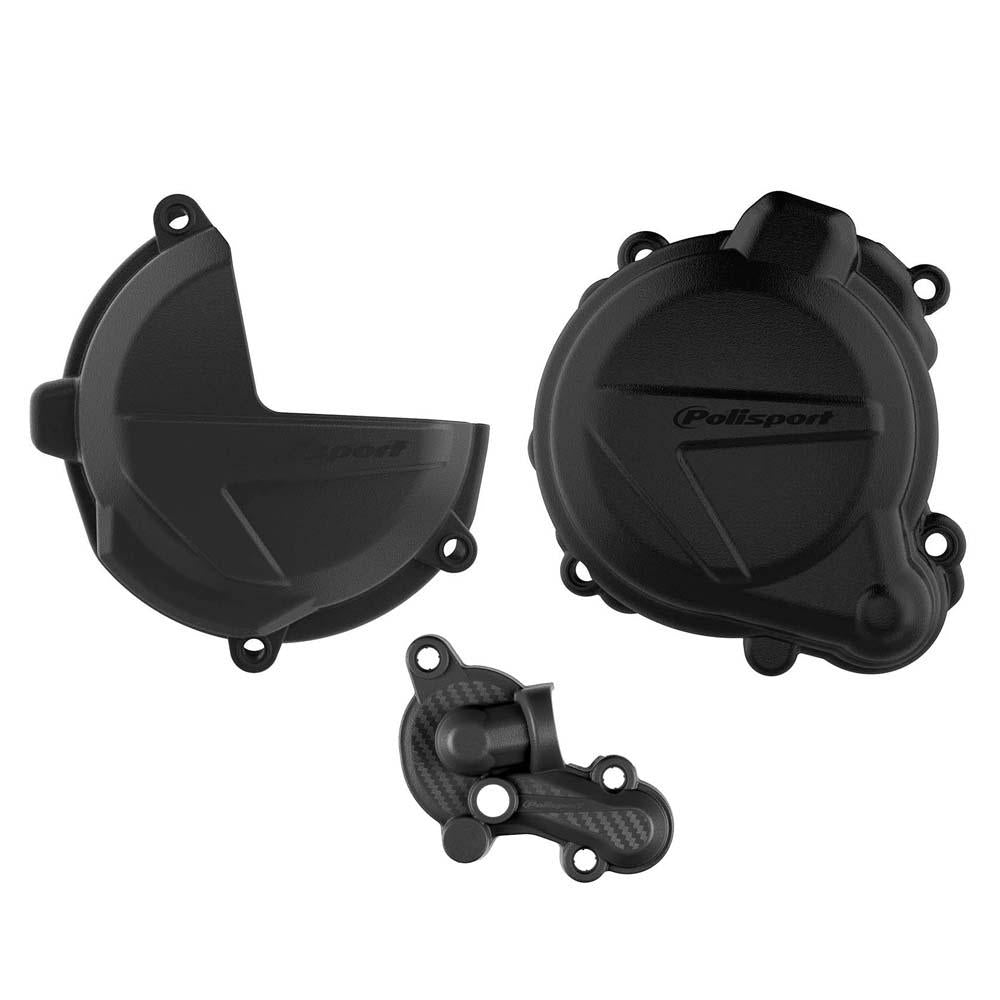 Polisport Clutch & Ignition Cover Protectors For Beta RR 250/300 2018-2023 Black