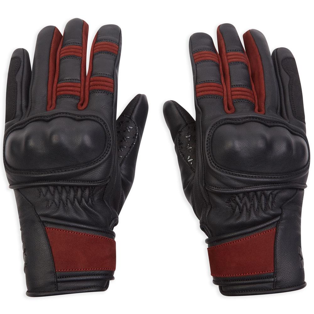 Spada Bennett CE Ladies Leather Gloves Black Burgundy