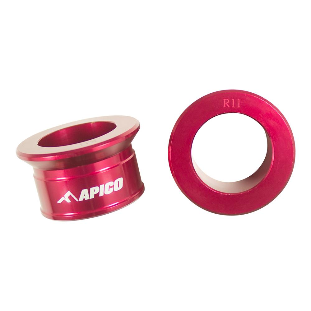 Apico Rear Wheel Spacers For Honda CR 125/250 2002-2007, CRF 250/450R 2002-2023 Red