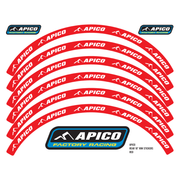 Apico Rim Sticker Kit 21" Front & 18" Rear Red/white