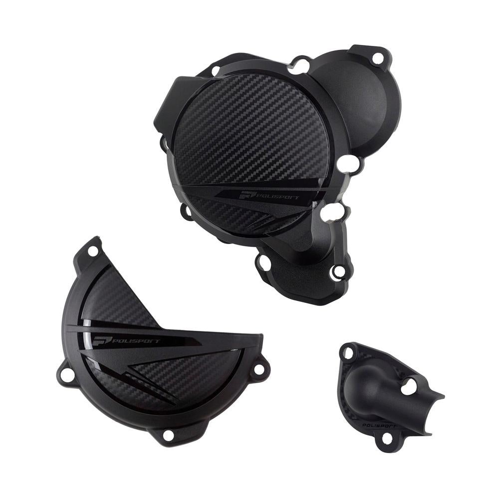 Polisport Clutch & Ignition Cover Protectors For KTM EXC 250/300 2024 Black