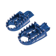 Apico Xtreme Foot Pegs For Yamaha PW50 1981-2026, PW80 1983-2026, DT 100/175 1973-1975 Blue