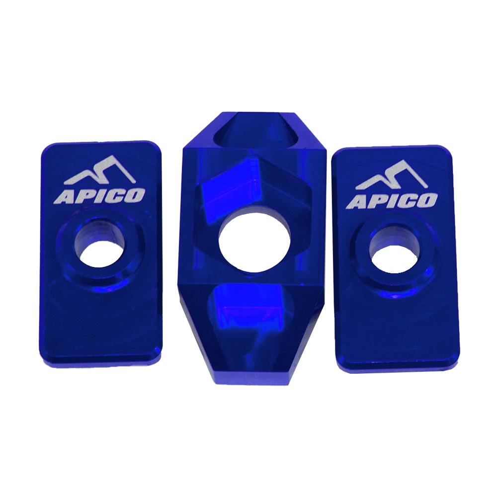 Apico Rear Axle Blocks For KTM SX50 2009-2019, Husqvarna TC50 2017-2019 Blue