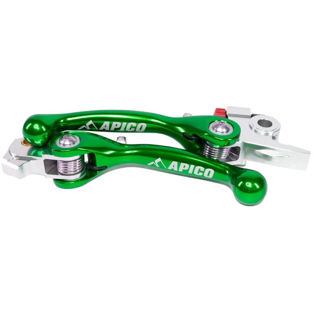 Apico Set Of Flexi Levers For Kawasaki KXF450 & KX450XC 2024-2025 Green