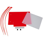 Apico Front Number Board Plastic With Window New X Shape Red