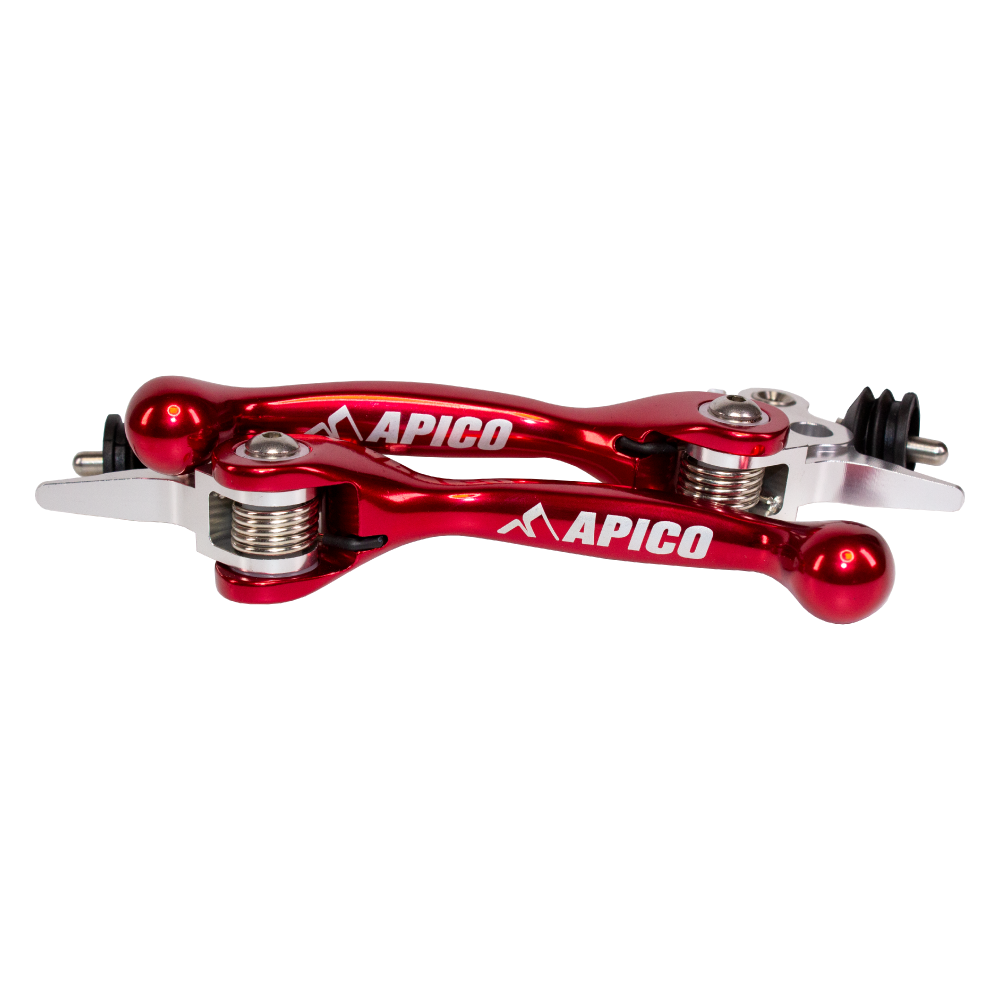 Apico Set Of Flexi Levers For KTM SX65 2014-2023, Husqvarna TC65 2014-2023, Gas Gas MC 65/85 2014-2023, KTM Freeride 2014-2020 Red